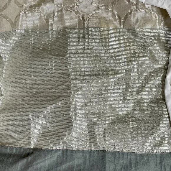 Studio JCP Champagne Gold & Blue/Gray Shower Curtains 2 Panels 49” x 80” - Picture 6 of 7